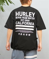 Hurley ハーレー ラッシュガード 半袖 メンズ Tシャツ バックプリント オーバーサイズ 水陸両用 UVカット MUSS251085(BLK-M)