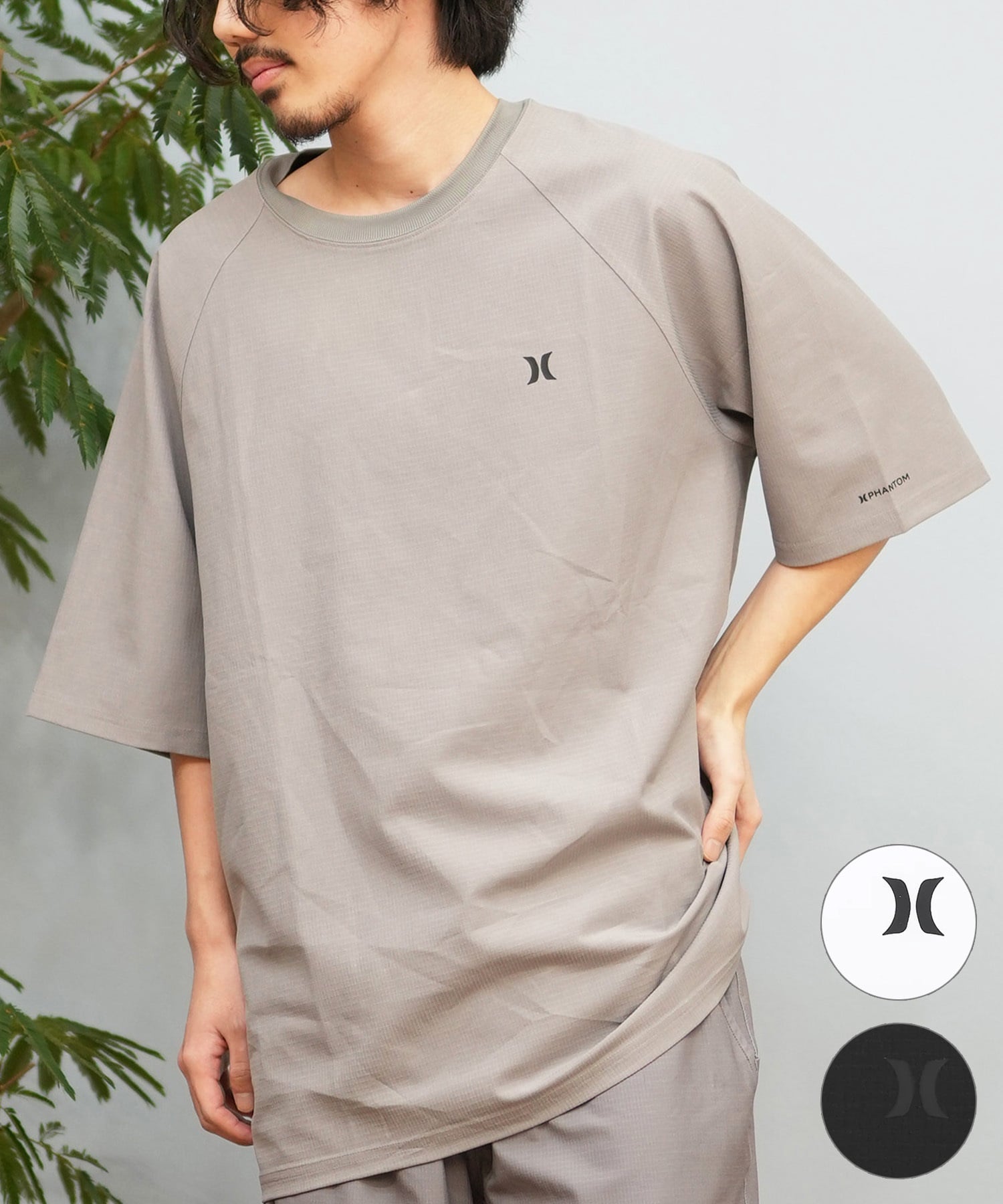 Hurley ハーレー 水着 ラッシュガード 半袖 Tシャツ メンズ ワンポイント ロゴ 水陸両用 撥水 吸水速乾 MUSS251089(WHT-M)