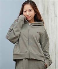 Hurley ハーレー ジップアップ パーカー レディース ワンポイント ロゴ 裏毛 SWEAT PIGMENT FZ HOODIE WCFF252030(SKHK-M)