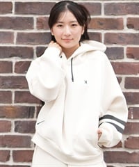 Hurley ハーレー プルオーバー パーカー レディース PHANTOMシリーズ セットアップ対応 ロゴ PHANTOM SWEAT BLOCK PARTY HOODIE WUFF252001(OWHT-S)