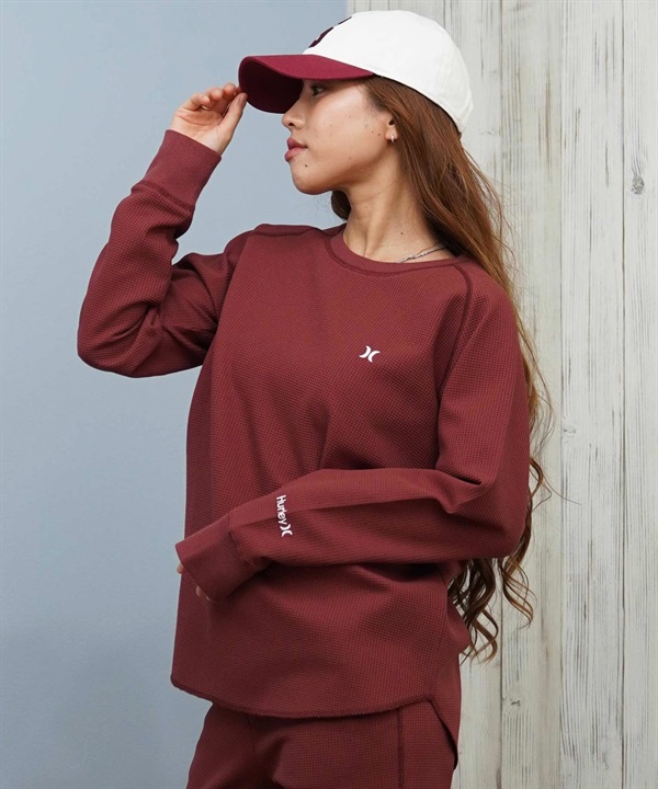 Hurley ハーレー 長袖 Tシャツ ロンT レディース サーマル ワッフル素材 ロゴ ワンポイント セットアップ対応 THERMAL LS TEE WCLS252046