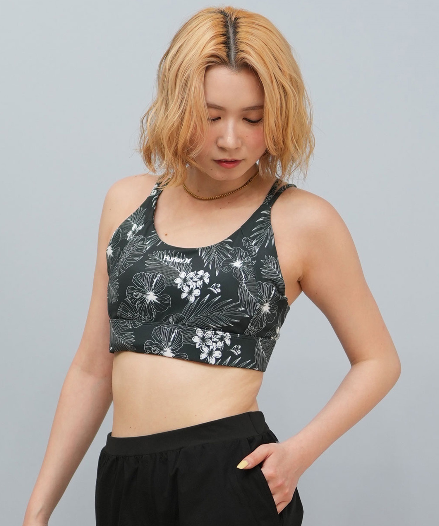 Hurley ハーレー 水着 レディース フィットネス トレーニングウェア スポーツブラ 水陸両用 UVカット WASB251052(TMEH-S)