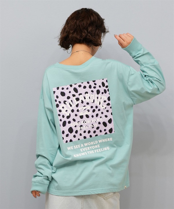 BILLABONG ビラボン 長袖 Tシャツ ロンT レディース バックプリント SQUARE LOGO BOY FIT LS TEE BF014-052
