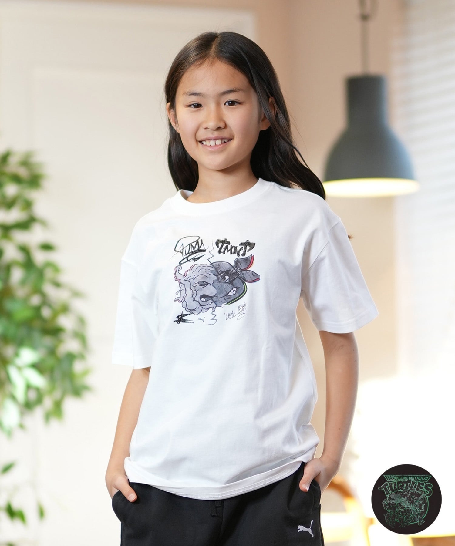 PUMA プーマ × TMNT ティーンエイジ・ミュータント・ニンジャ・タートルズ コラボ Tシャツ キッズ 半袖 630084(02-128cm)