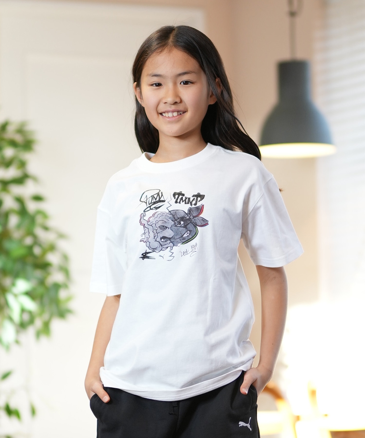 PUMA プーマ × TMNT ティーンエイジ・ミュータント・ニンジャ・タートルズ コラボ Tシャツ キッズ 半袖 630084(02-128cm)