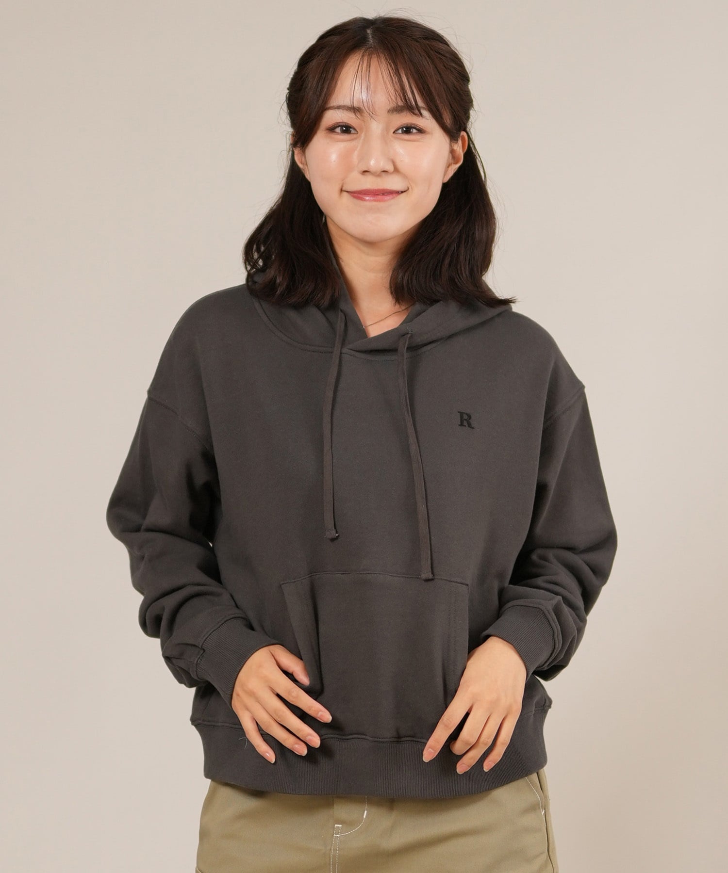 RIKKA FEMME リッカファム プルオーバー パーカー レディース スウェット フーディー ワンポイント 刺繍 裏毛 RF25FW17(CGY-FREE)