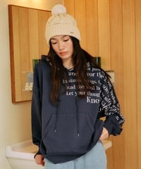 RIKKA FEMME リッカファム プルオーバー パーカー レディース スウェット フーディー ロゴ プリント 裏毛 RF25FW08(NVY-FREE)