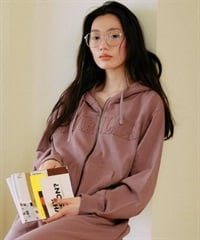 RIKKA FEMME リッカファム ジップアップ パーカー レディース スウェット フーディー ロゴ ワッペン 裏毛 セットアップ対応 RF25FW09(BRN-FREE)