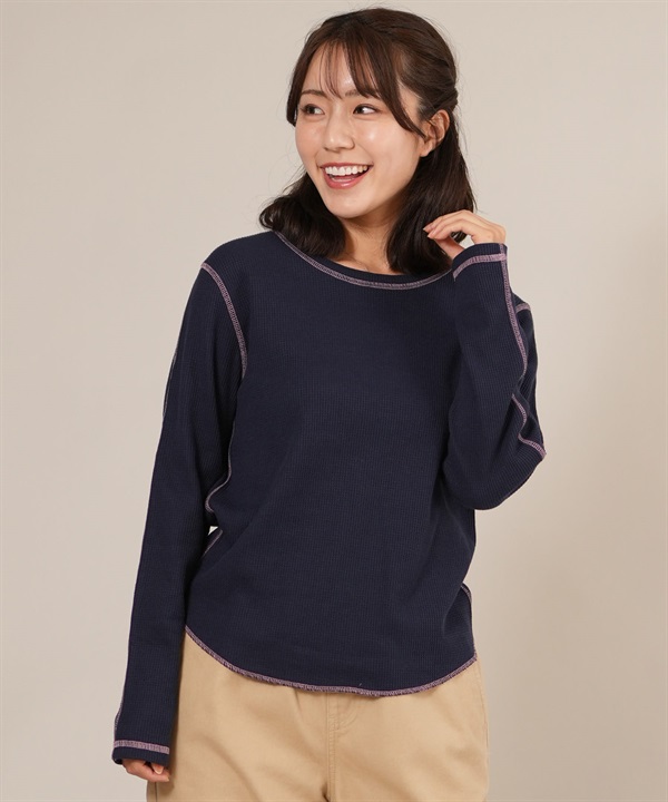 RIKKA FEMME リッカファム 長袖 Tシャツ ロンT レディース ステッチ シンプル サーマルロンT RF25FW04