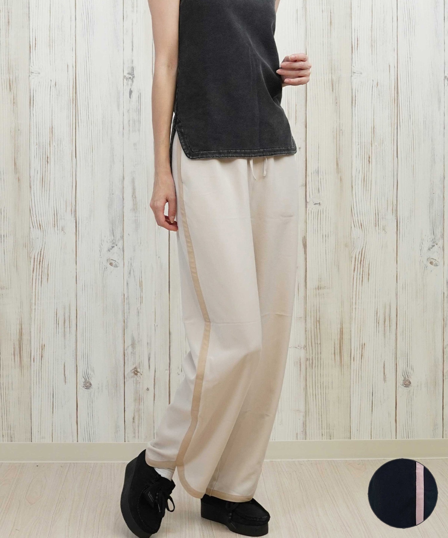 RIKKA FEMME リッカファム ロングパンツ レディース イージーパンツ サイドライン  RF25HS06(LBG-SM)