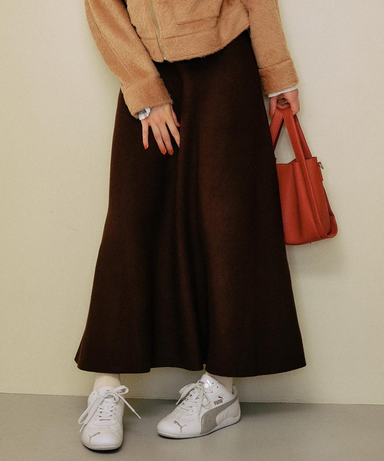 RIKKA FEMME リッカファム ロングスカート レディース リブニットスカート セットアップ対応 RF25FW15(BRN-FREE)