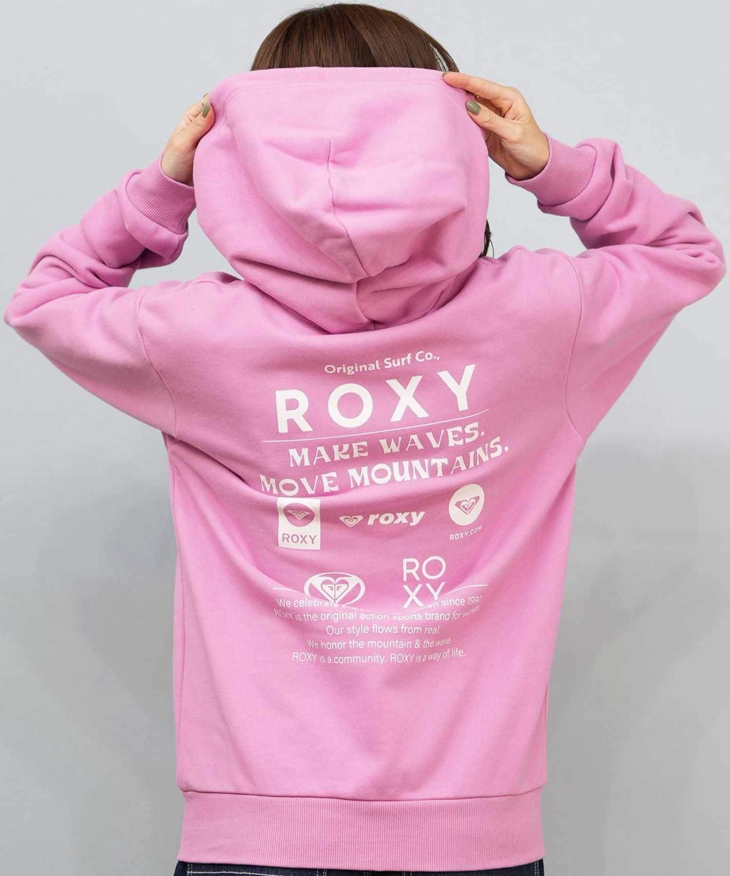 ROXY ロキシー ジップアップ パーカー レディース バックプリント ロゴ HISTORICAL LOGO ZIP HOODIE RZP254027(PNK-M)