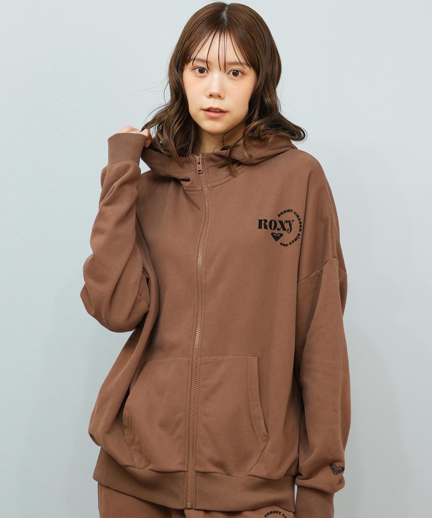 ROXY ロキシー ジップアップ パーカー レディース ロゴ シンプル JIVY ZIP HOODIE RZP254029(BRN-M)