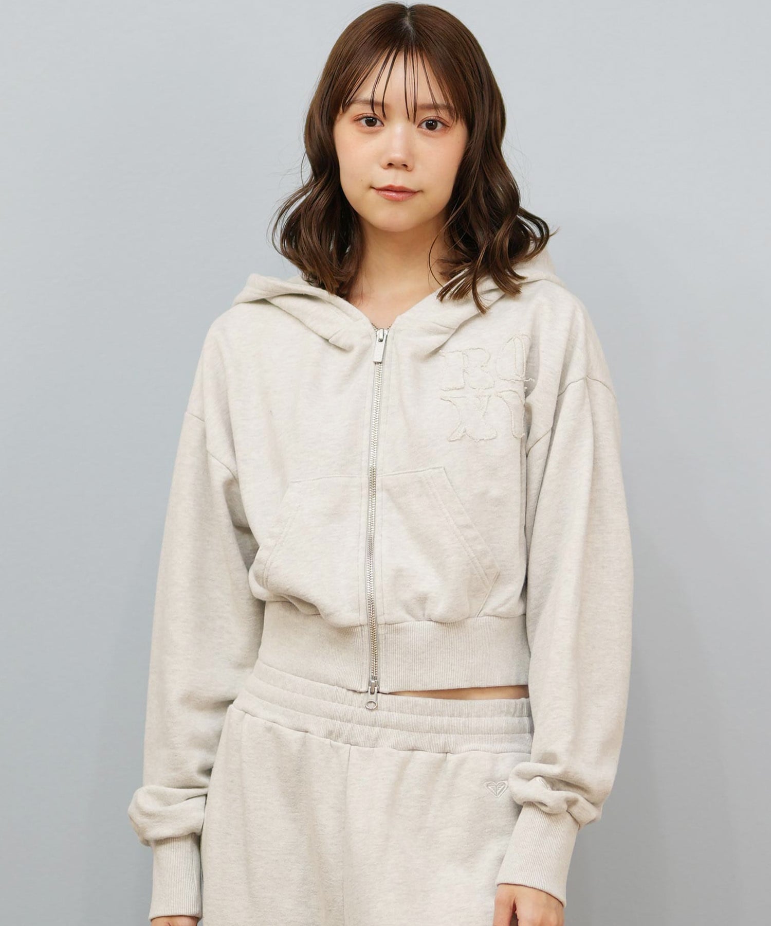 ROXY ロキシー ジップアップ パーカー レディース ウォッシュ加工 クロップド丈 ショート丈 セットアップ対応 YOLO ZIP RZP254034(HER-S)