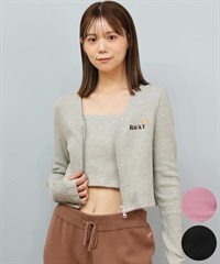 ROXY ロキシー ニット セーター カーディガン レディース クロップド丈 ショート丈 2点セット RDK254010(BLK-M)