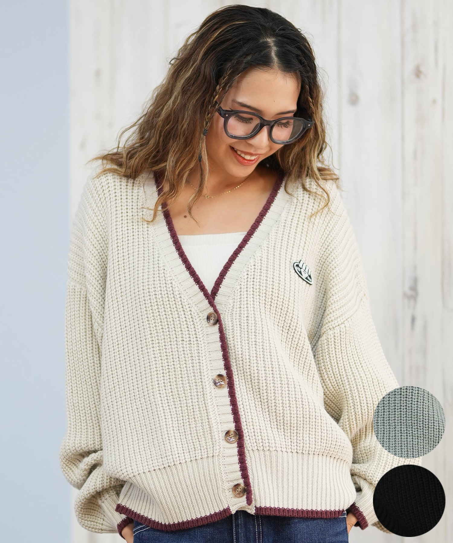 ROXY ロキシー ニット セーター カーディガン レディース クロップド丈 ショート丈 シンプル RSR254006(BLK-M)