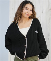 ROXY ロキシー ニット セーター カーディガン レディース クロップド丈 ショート丈 シンプル RSR254006(BLK-M)