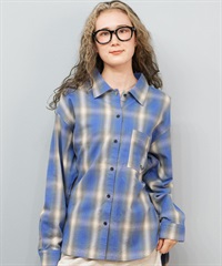 ROXY ロキシー 長袖 シャツ レディース チェック ロゴ LOOK UP シャツ RSH254045(BLU-M)