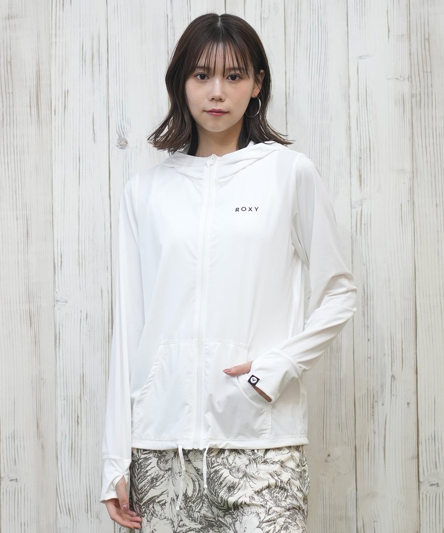 ROXY ロキシー 水着 レディース ラッシュガード ジップアップ パーカー UVカット 接触冷感 速乾 軽量 AURORA RLY251029(WHT-S)