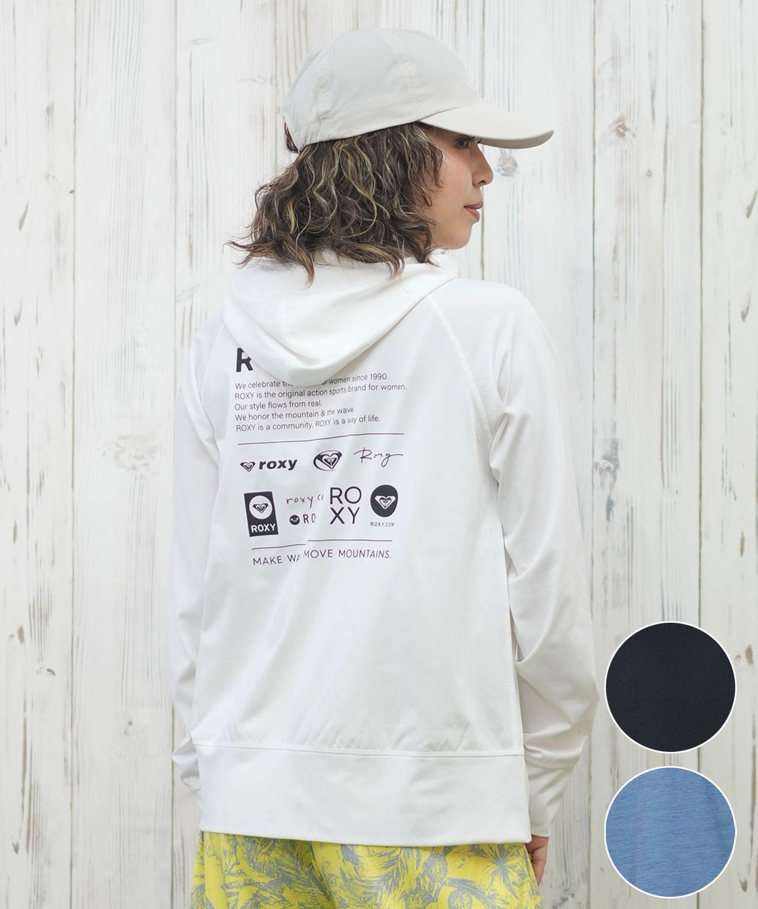 ROXY ロキシー ラッシュガード 水着 レディース パーカー ジップアップ 長袖 水陸両用 UVカット HISTORICAL LOGO HOODIE RLY251032(BGR-M)