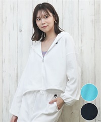 ROXY ロキシー ラッシュガード レディース パーカー ジップアップ 長袖 水陸両用 UVカット SEASIDE BLUE RLY251049(BLK-M)