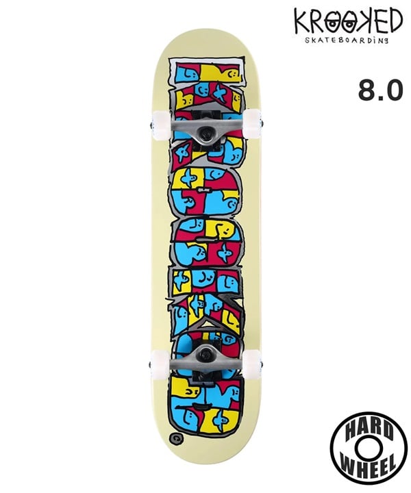 KROOKED クルキッド スケートボード コンプリート 8.0inch GATHERING CREAM ムラサキスポーツ