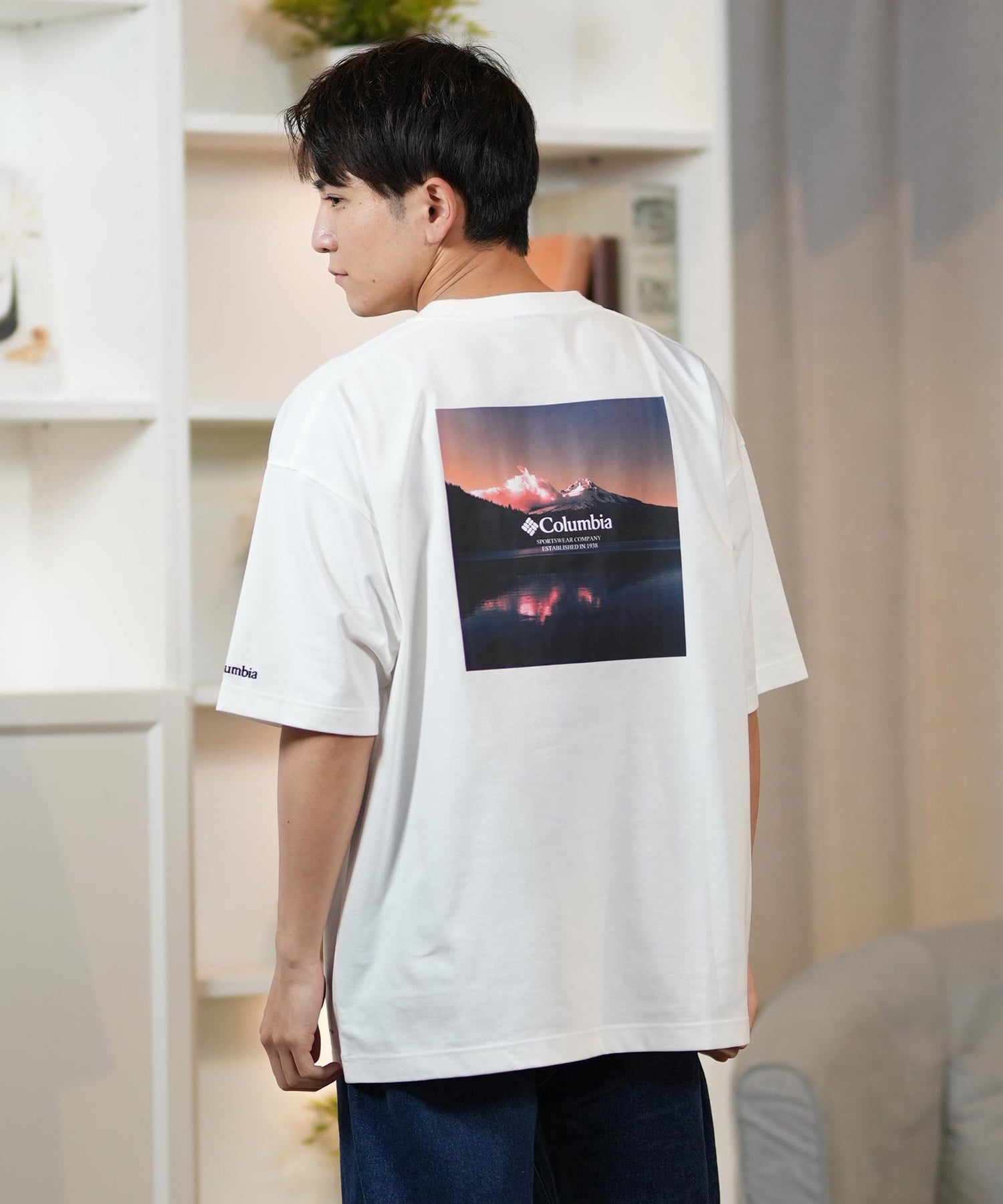 columbia コロンビア 半袖 Tシャツ メンズ バックプリント 吸湿速乾 PM0729 ムラサキスポーツ限定(100-S)