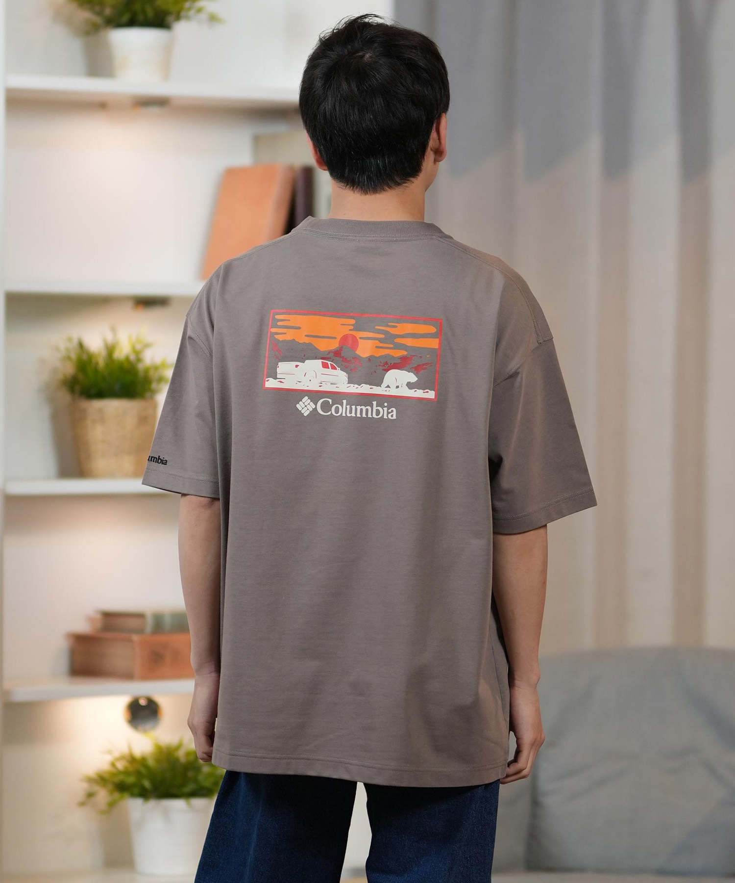 Columbia コロンビア 半袖 Tシャツ メンズ オーバーサイズTシャツ UVケア バックプリント PM4502 ムラサキスポーツ限定(254-S)