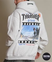 THRASHER スラッシャー プルオーバー パーカー メンズ スウェット フーディー バックプリント 裏起毛 254TH1PK066(WHT-M)