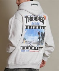 THRASHER スラッシャー プルオーバー パーカー メンズ スウェット フーディー バックプリント 裏起毛 254TH1PK066(WHT-M)