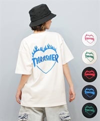 THRASHER スラッシャー 半袖 Tシャツ レディース バックプリント バーニングハート 252TH2ST030(WHT-1-M)