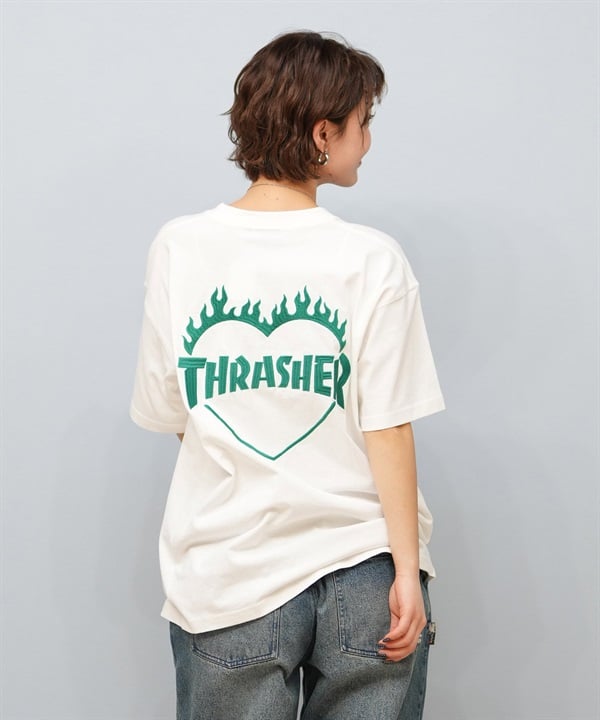 THRASHER スラッシャー 半袖 Tシャツ レディース バックプリント バーニングハート 252TH2ST030