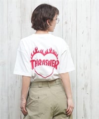 THRASHER スラッシャー 半袖 Tシャツ レディース バックプリント バーニングハート 252TH2ST030(WHT-1-M)