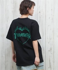 THRASHER スラッシャー 半袖 Tシャツ レディース バックプリント バーニングハート 252TH2ST030(BLK-3-M)