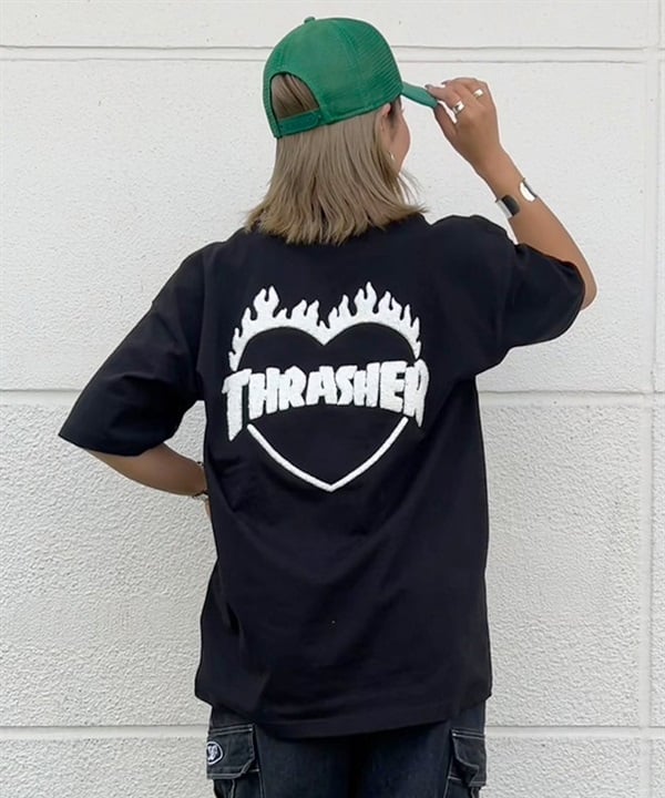 THRASHER スラッシャー 半袖 Tシャツ レディース バーニングハートTシャツ 252TH2ST033