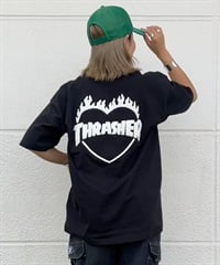 THRASHER スラッシャー 半袖 Tシャツ レディース バーニングハートTシャツ 252TH2ST033(BLK-M)