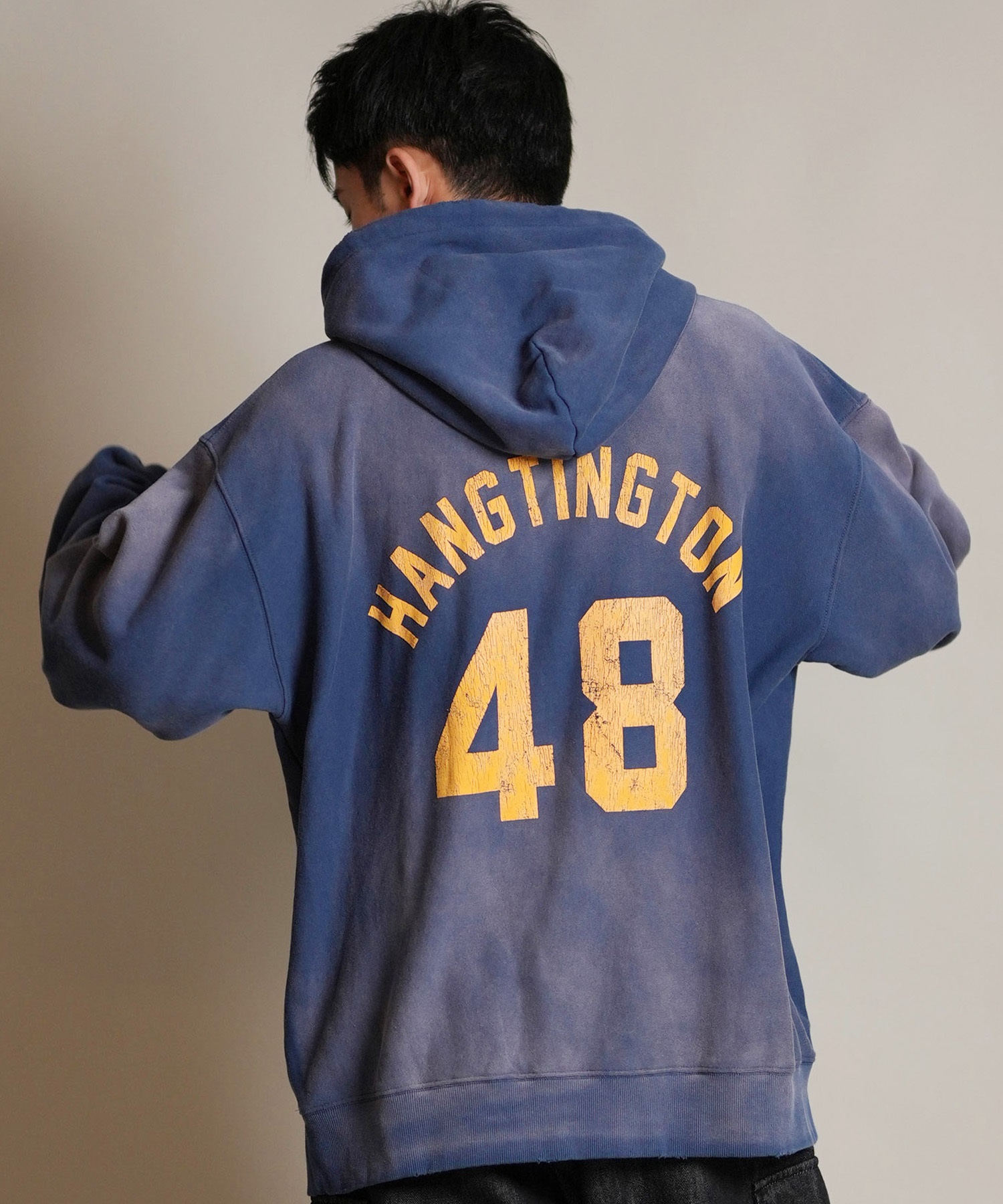 DEAR LAUREL ディアローレル プルオーバー パーカー メンズ 古着風 ヴィンテージ加工 D25F-1202 ムラサキスポーツ限定(NVY-M)