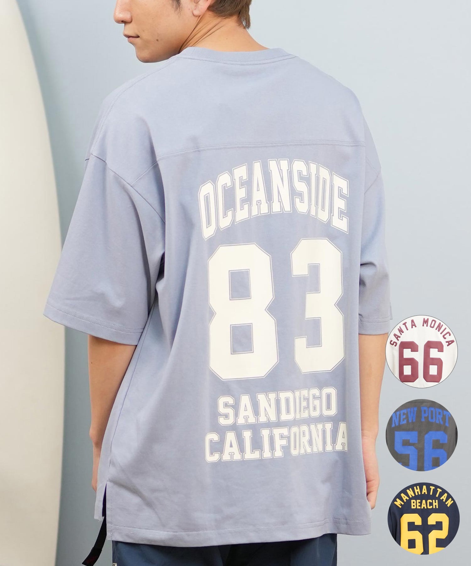 DEAR LAUREL ディアローレル 半袖 Tシャツ メンズ バックプリント 抗菌防臭 UVケア 接触冷感 CAL FOOTBALL TEE D25S2106(WHT-M)