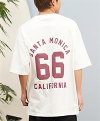 DEAR LAUREL ディアローレル 半袖 Tシャツ メンズ バックプリント 抗菌防臭 UVケア 接触冷感 CAL FOOTBALL TEE D25S2106(WHT-M)