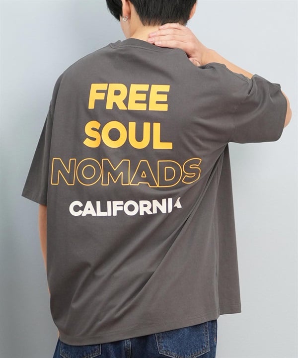 DEAR LAUREL ディアローレル 半袖 Tシャツ メンズ バックプリント 抗菌防臭 UVケア 接触冷感 CAL MESSAGE TEE D25S2107