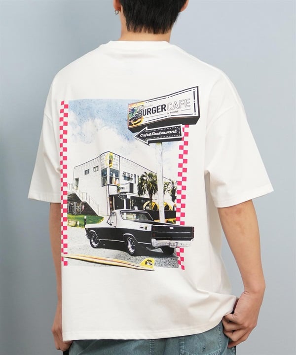 DEAR LAUREL ディアローレル 半袖 Tシャツ メンズ バックプリント 抗菌防臭 UVケア 接触冷感 SURF GARDEN TEE D25S2108