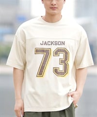 DEAR LAUREL ディアローレル 半袖 Tシャツ メンズ バックプリント ヴィンテージ風 JM FOOTBALL TEE DL25S-JM05(OFF-M)