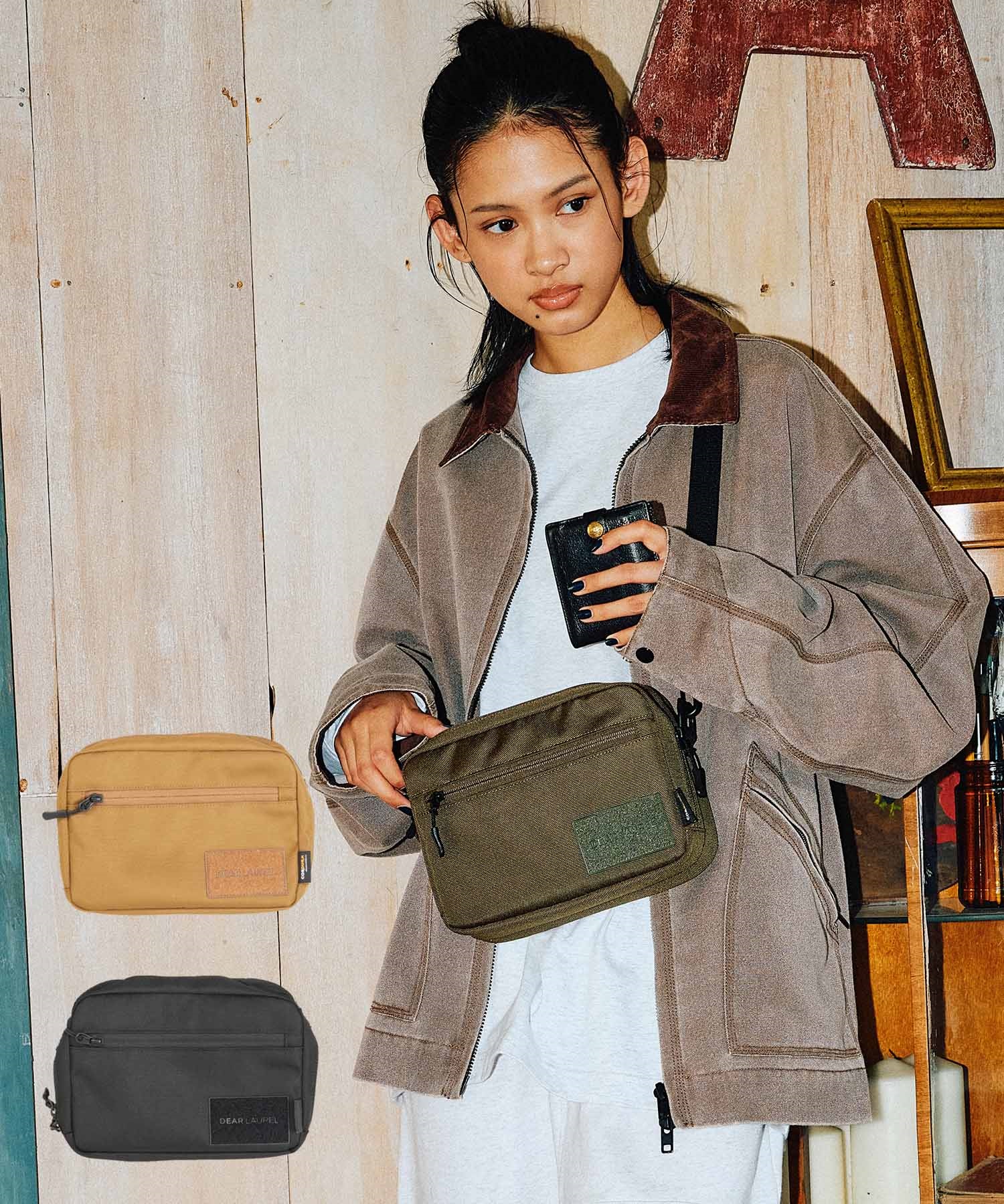 DEAR LAUREL ディアローレル ショルダーバッグ 2.8L DISTRICT SHOULDER DL25F10103(BEIGE-ONE)