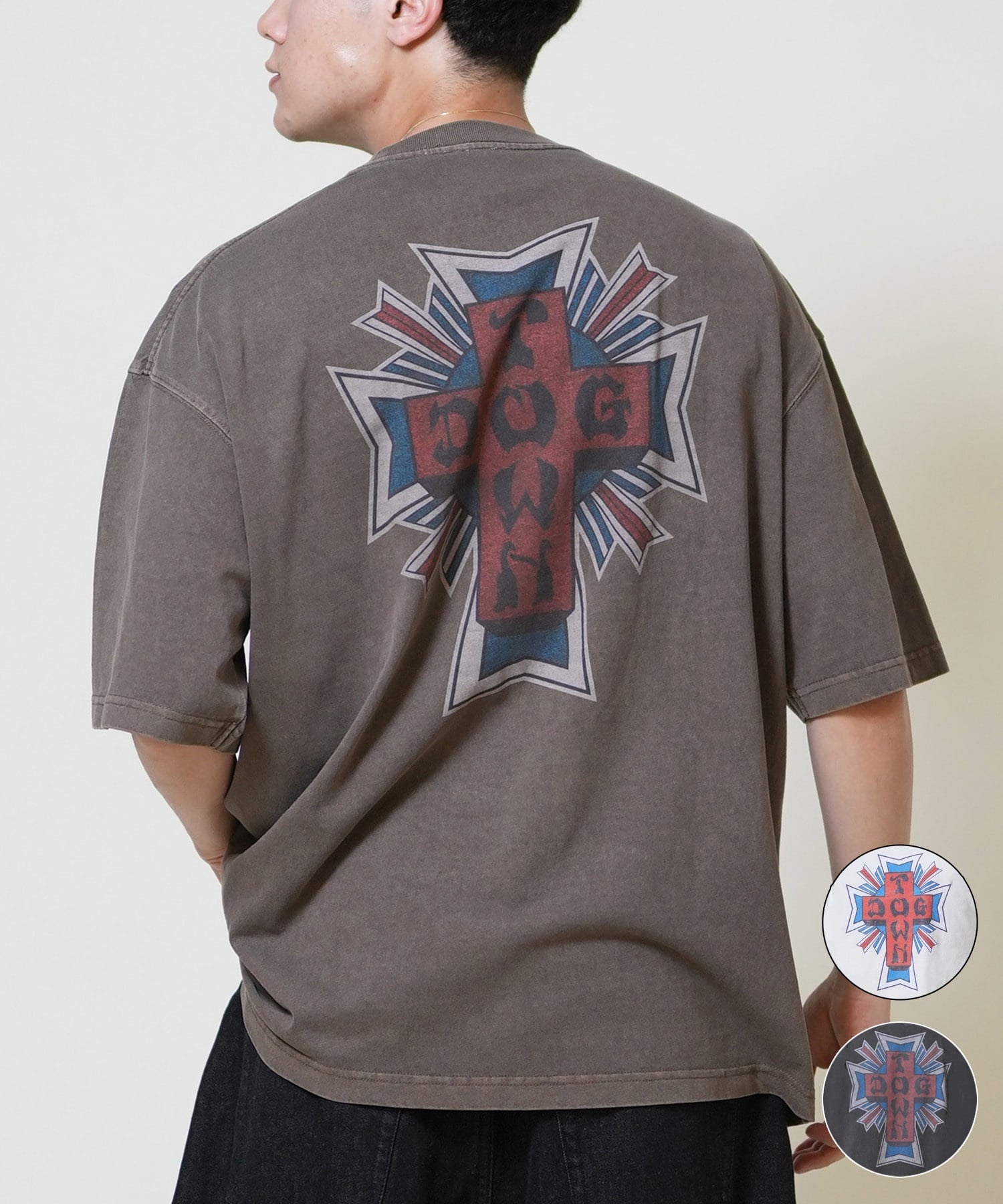 DOGTOWN ドッグタウン 半袖 Tシャツ メンズ バックプリント オーバーサイズ 253DT1ST001(IVO-M)