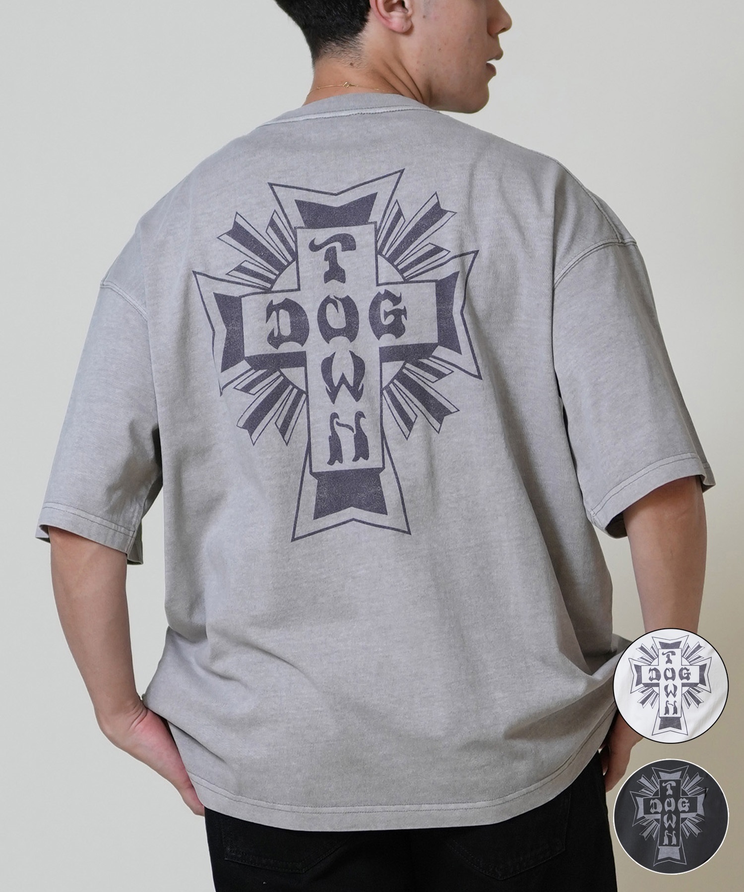 DOGTOWN ドッグタウン 半袖 Tシャツ メンズ バックプリント オーバーサイズ 253DT1ST004(IVO-M)