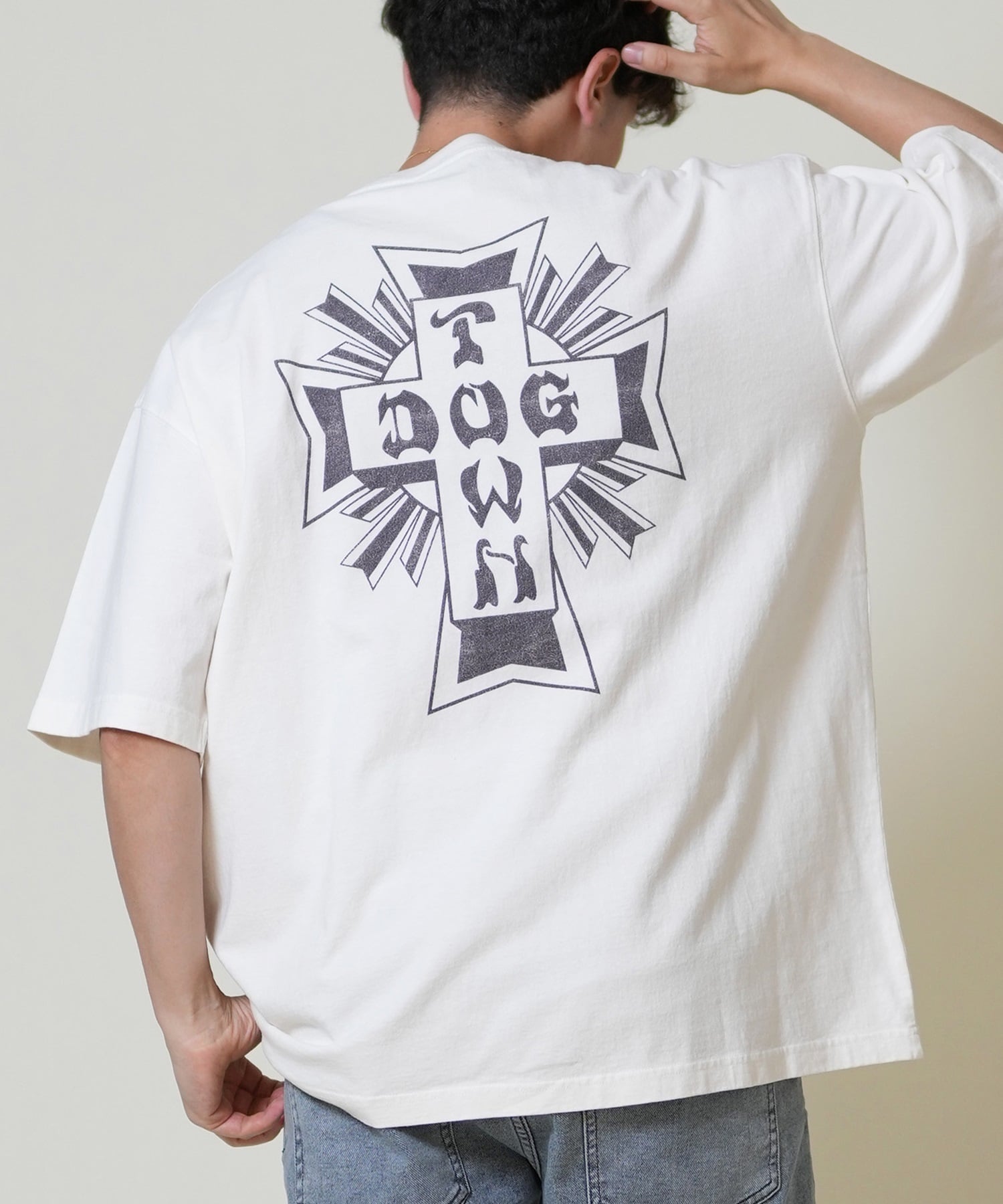 DOGTOWN ドッグタウン 半袖 Tシャツ メンズ バックプリント オーバーサイズ 253DT1ST004(IVO-M)