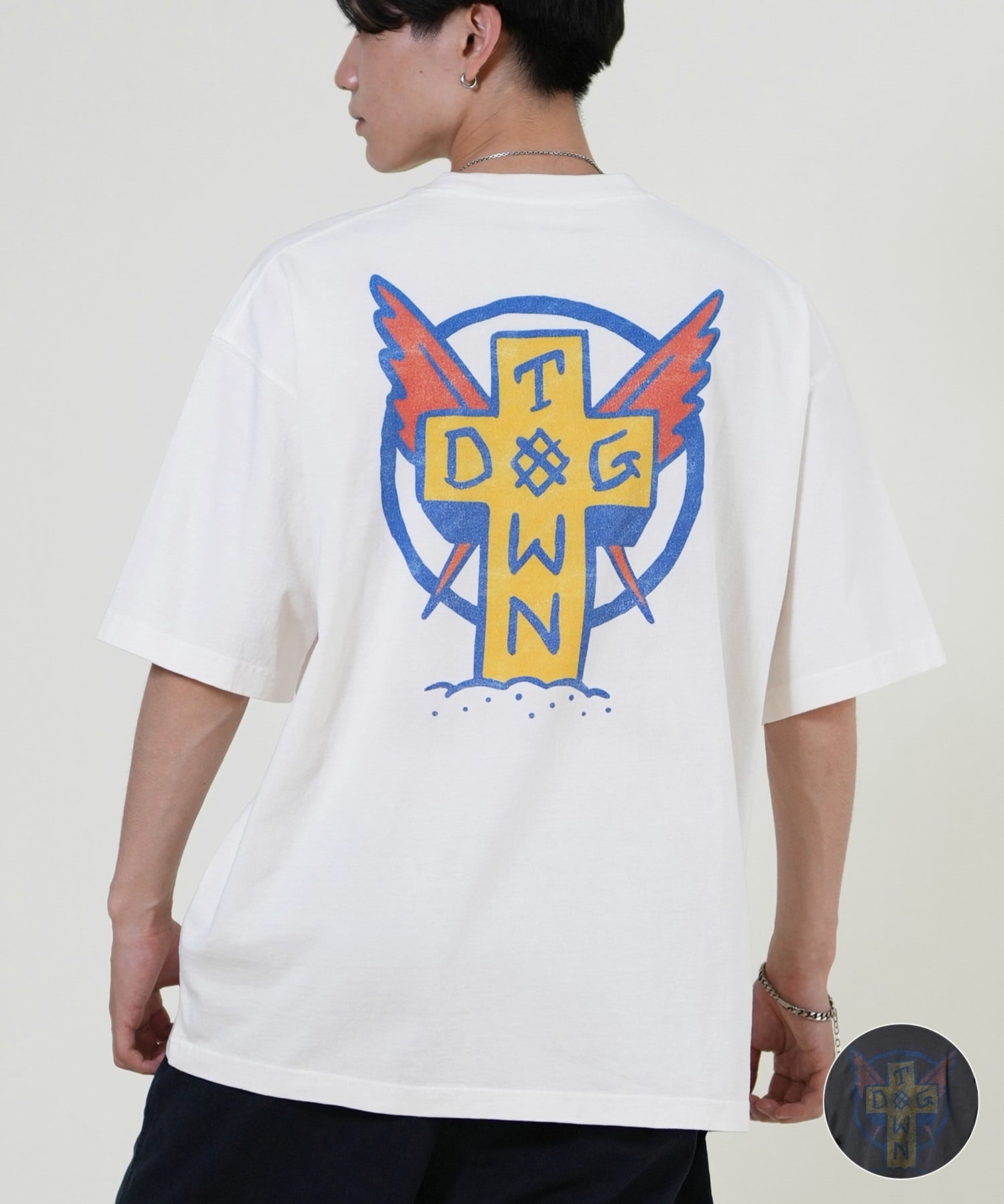 DOGTOWN ドッグタウン 半袖 Tシャツ メンズ バックプリント オーバーサイズ 253DT1ST005(IVO-M)