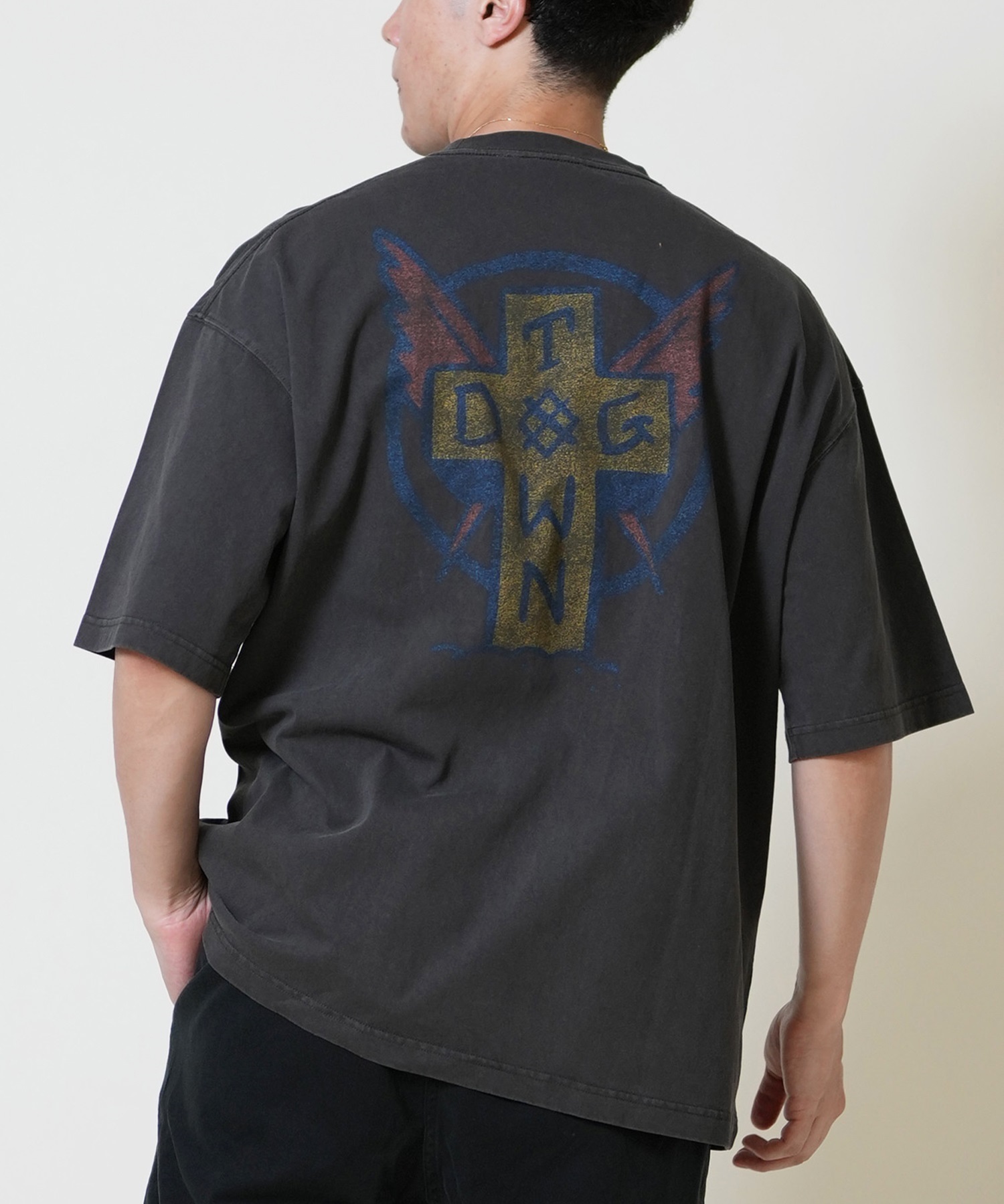 DOGTOWN ドッグタウン 半袖 Tシャツ メンズ バックプリント オーバーサイズ 253DT1ST005(BLK-M)