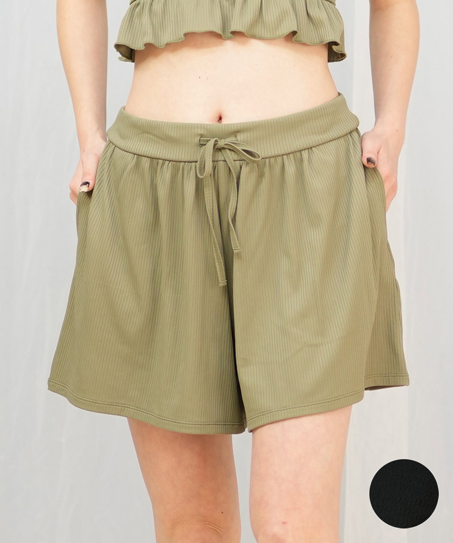 Beach Queen ビーチクイーン 水着 レディース ショーツ ボトムス 単品 リブ 403821(BLK-9)