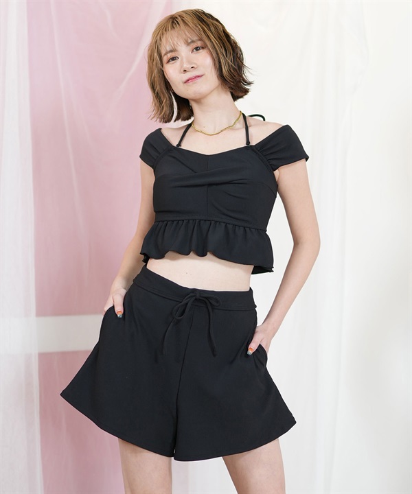 Beach Queen ビーチクイーン 3点セット リブ 水着 レディース 403540